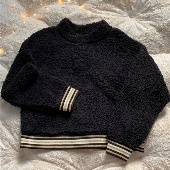 Teddy Bear Fuzzy Mockneck Pullover Sweatshirt - Picture 2 of 5